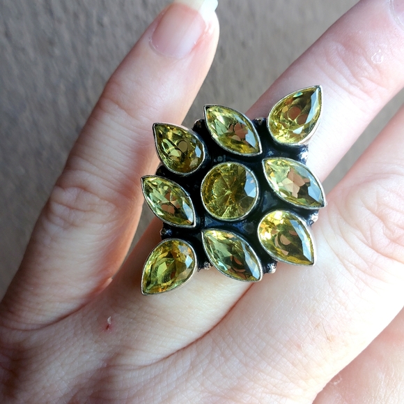 New Citrine 925 Silver Statement Ring. - Picture 4 of 8